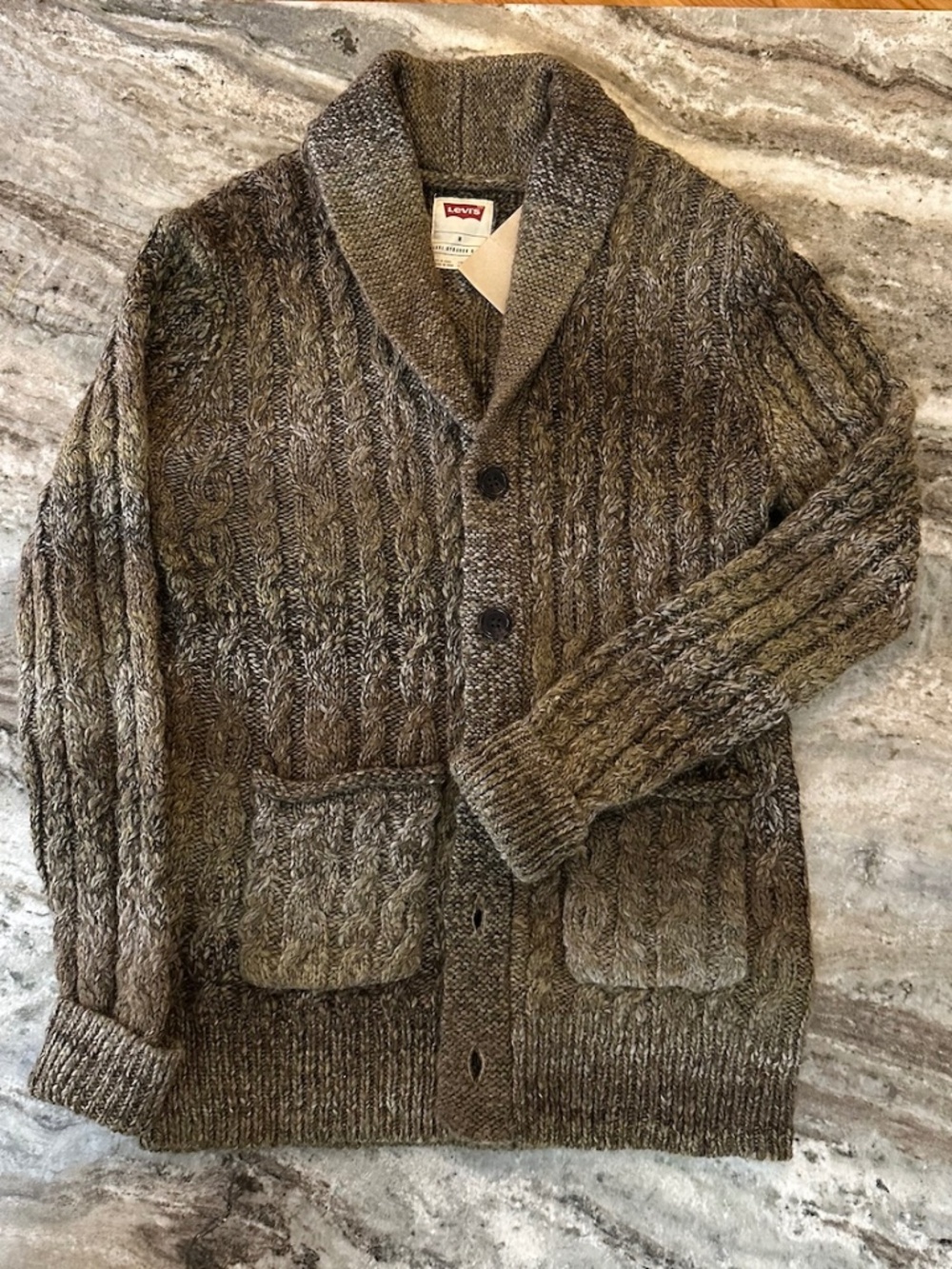Levis wool knitted Men's cardigan Size Medium grunge